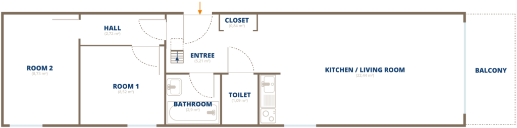 plattegrond appartement D21 la norma